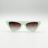 Flat Top Triangular Sunglasses in Mint