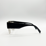 SVNX Oversized Flat Top Sunglasses with Mirrored Lens in Black