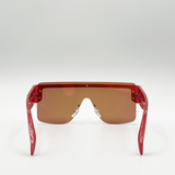 Oversized Flat Top Sunglasses with Mirrored Lens