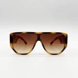 Oversized Flat Top Spotty sunglasses in Brown