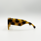 Oversized Flat Top Spotty sunglasses in Brown