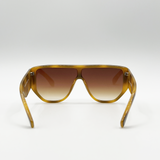 Oversized Flat Top Spotty sunglasses in Brown