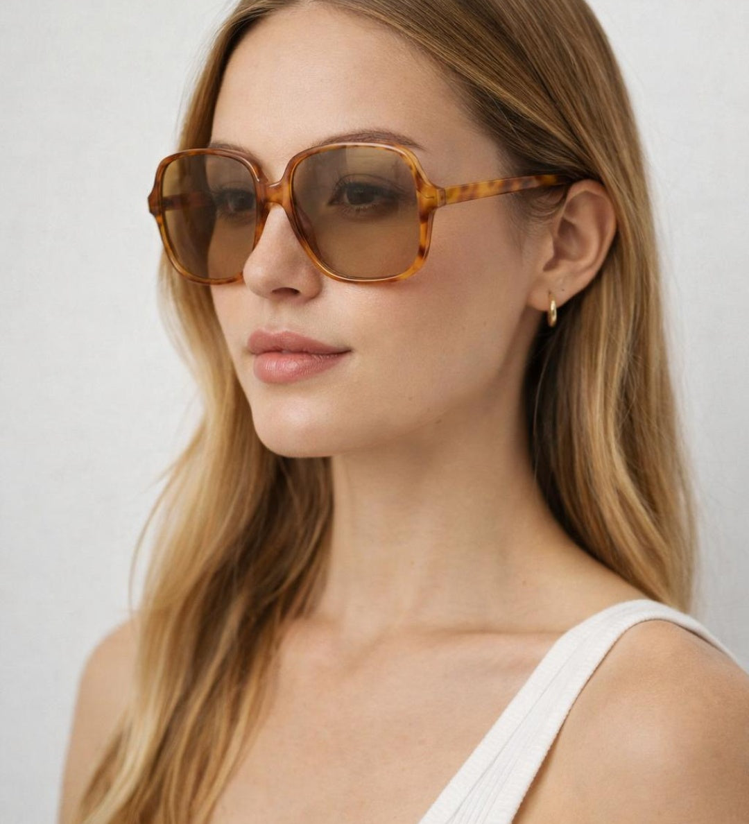 Oversized Lightweight Square Frame Sunglasses in Burnt Orange - svnx
