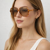 Oversized Lightweight Square Frame Sunglasses in Burnt Orange - svnx