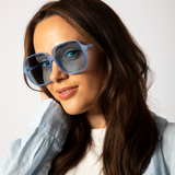 Granny Vintage Style Lightweight  Frame Sunglasses in Blue