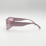 Wrap Around Sunglasses in Pearlized Pink