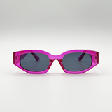 Angular Sunglasses in Translucent Hot Pink