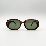 Oval Sunglasses with Wide Arm in Tortoiseshell