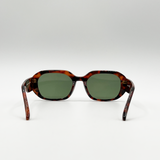 Oval Sunglasses with Wide Arm in Tortoiseshell