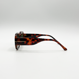 Oval Sunglasses with Wide Arm in Tortoiseshell