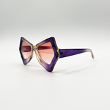 2 Tone Angular Sunglasses in Purple