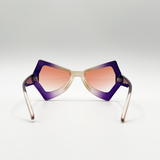 2 Tone Angular Sunglasses in Purple