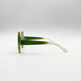 2 Tone Angular Sunglasses in Green