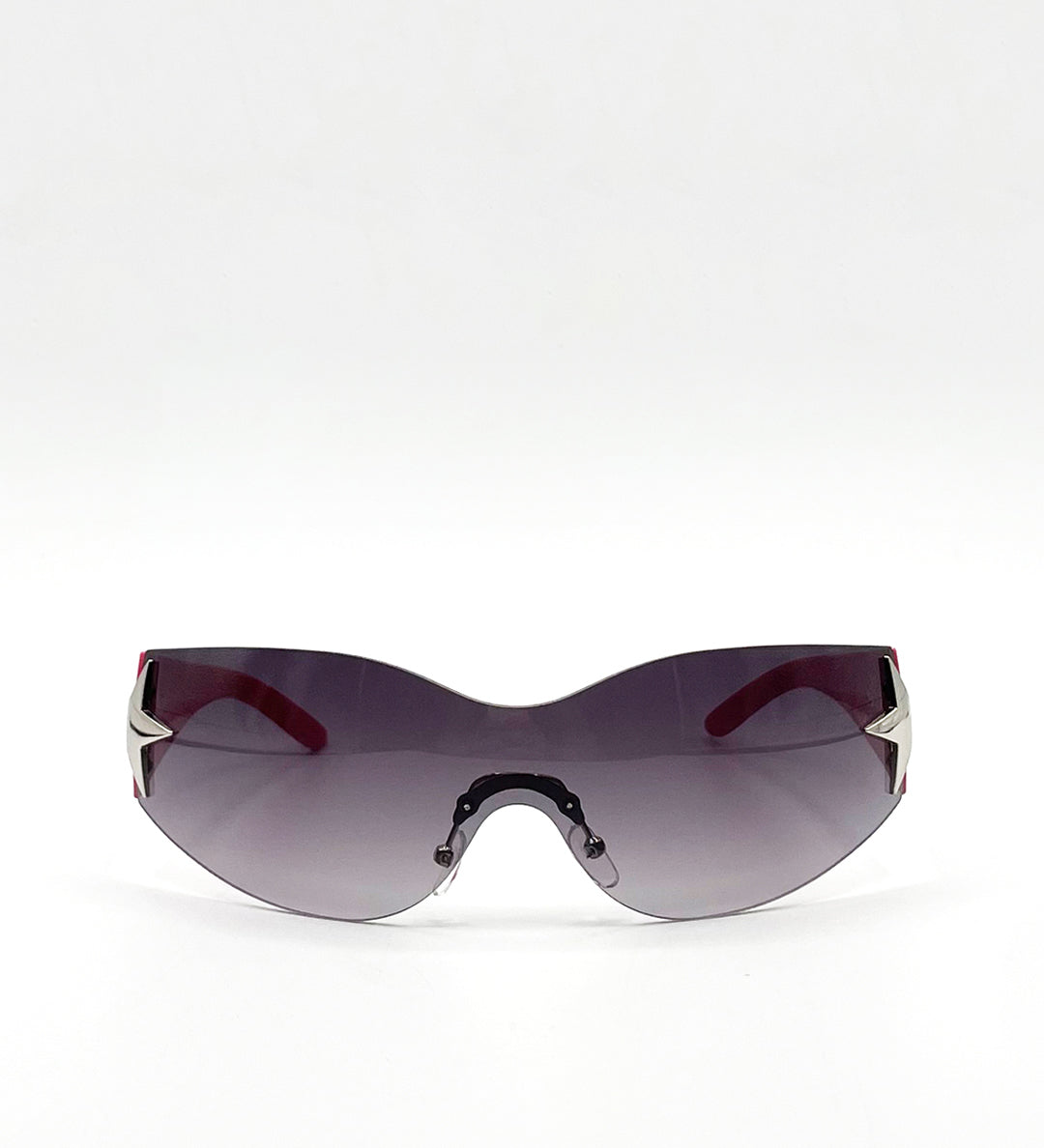 Wrap Around Racer Sunglasses with Star Hinge Detail in Pink