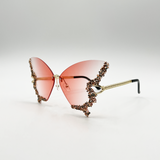 Butterfly Lens with Crystal Detail in Gradient Pink