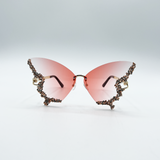 Butterfly Lens with Crystal Detail in Gradient Pink