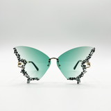 Butterfly Lens with Crystal Detail in Green