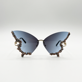 Butterfly Lens with Crystal Detail in Blue