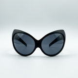 Ultra Curved Wrap Around Sunglasses in Black