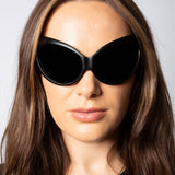 Ultra Curved Wrap Around Sunglasses in Black