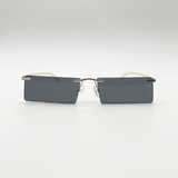 Frameless Rectangle Sunglasses in Black