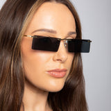 Frameless Rectangle Sunglasses in Black