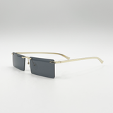 Frameless Rectangle Sunglasses in Black