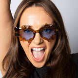 Y2K Irregular Novelty Sunglasses in Brown - svnx