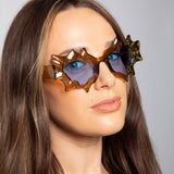 Y2K Irregular Novelty Sunglasses in Brown - svnx