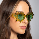 Y2K Irregular Novelty Sunglasses in Green