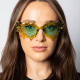 Y2K Irregular Novelty Sunglasses in Green