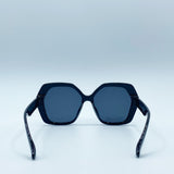 Oversized Rounded Angular Sunglasses in Black