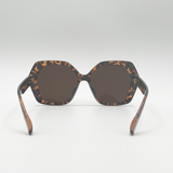 Oversized Rounded Angular Sunglasses in Tortoiseshell