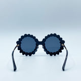 Round Floral Gem Novelty Sunglasses in Black