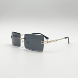 Frameless Square Sunglasses in Black