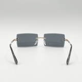 Frameless Square Sunglasses in Black