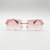 Frameless Square Sunglasses in Pink