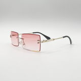 Frameless Square Sunglasses in Pink