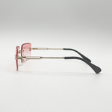 Frameless Square Sunglasses in Pink