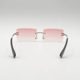 Frameless Square Sunglasses in Pink