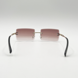 Frameless Square Sunglasses in Brown