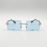 Frameless Square Sunglasses in Pale Blue