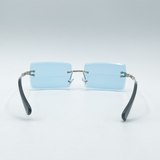 Frameless Square Sunglasses in Pale Blue