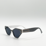 Angular Sunglasses in Black and White Check