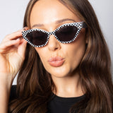 Angular Sunglasses in Black and White Check - svnx
