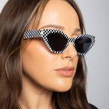 Angular Sunglasses in Black and White Check - svnx