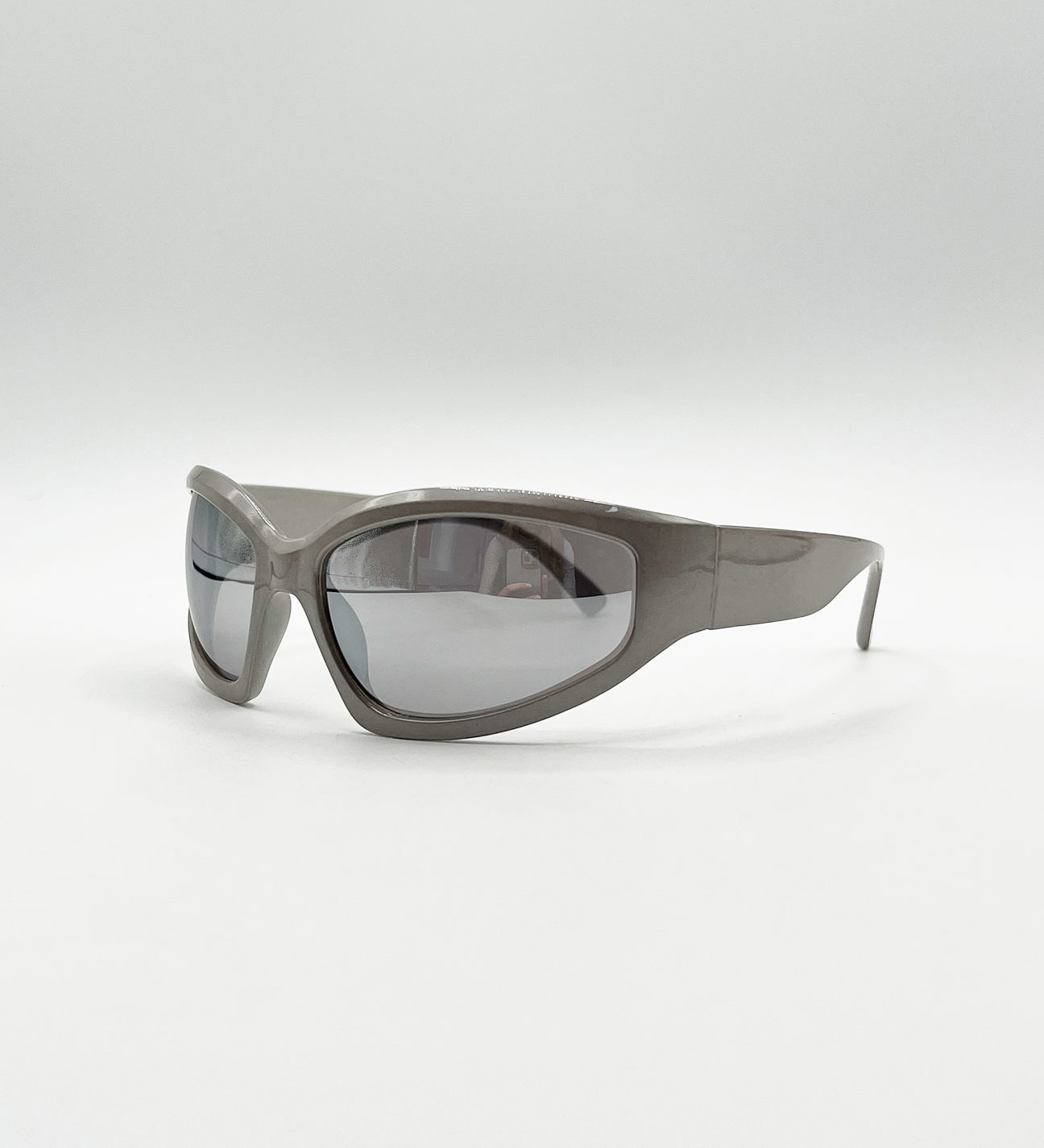 Silver Racer Wrap Sunglasses - svnx
