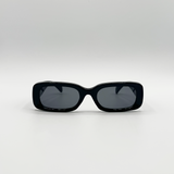 Thin Rectangular Sunglasses in Black