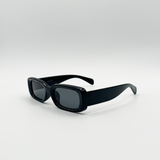 Thin Rectangular Sunglasses in Black