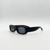 Thin Rectangular Sunglasses in Black